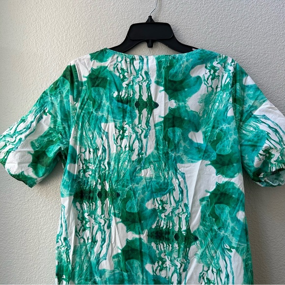 COS green tie dye short sleeve mini a-line dress womens 8 - Picture 2 of 6